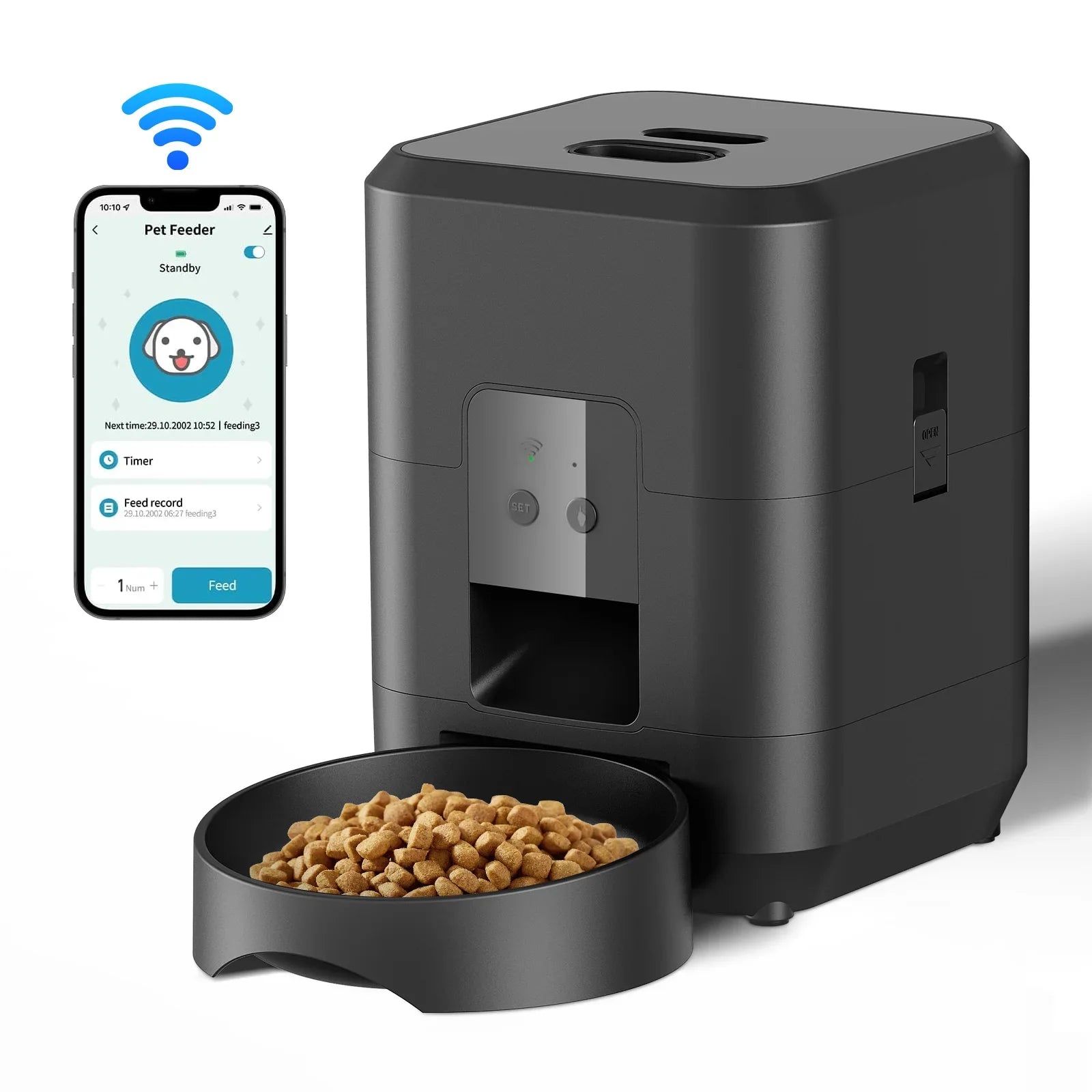 Smart Automatic Pet Feeder for Cats and Dogs with Timer