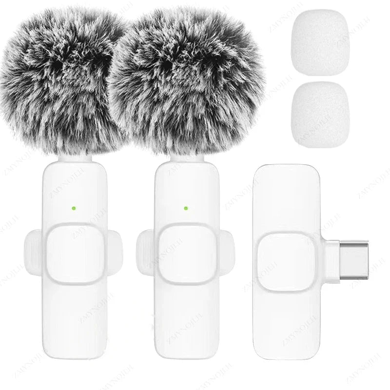 Wireless Lavalier Microphone Portable Mini Mic for Phone, PC, Camera