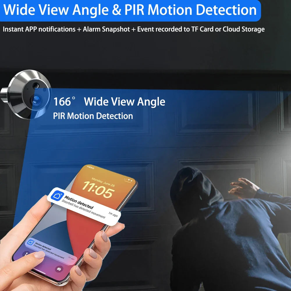Mini 5MP Tuya Smart WiFi Digital Door Viewer with Night Vision