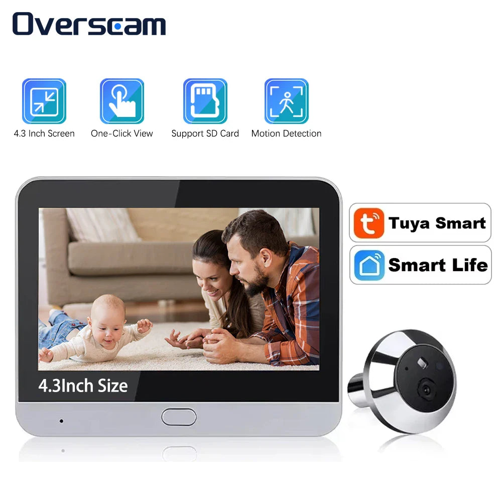 Mini 5MP Tuya Smart WiFi Digital Door Viewer with Night Vision