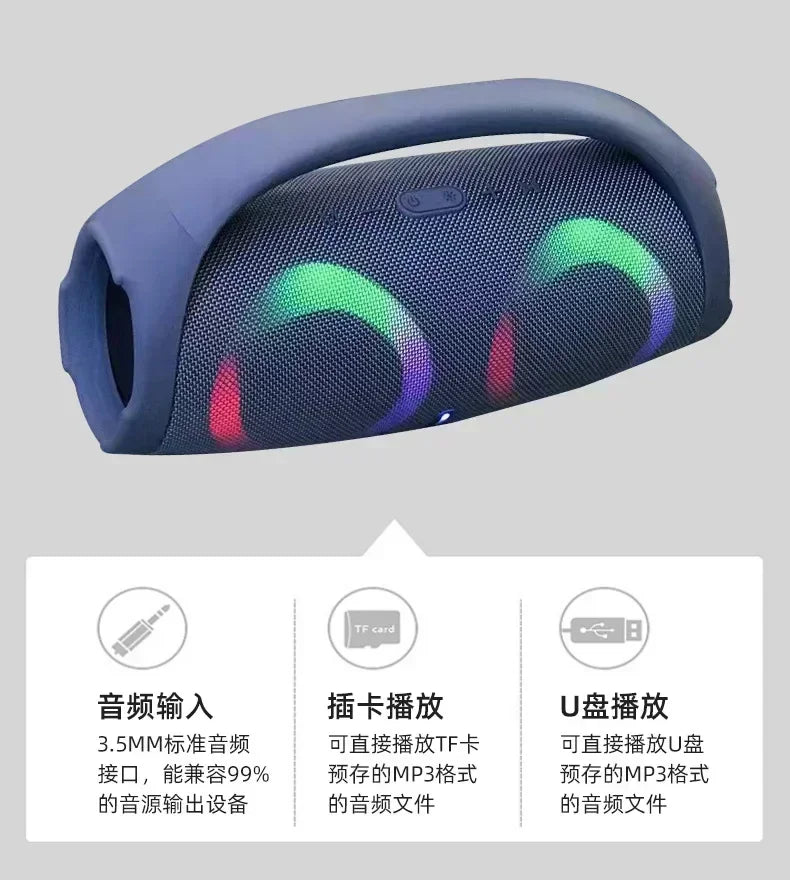 100W Portable Waterproof Bluetooth Speaker with RGB Lights and TWS