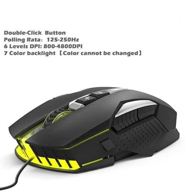 Ergonomic Wired RGB Gaming Mouse with Adjustable DPI and Backlight
