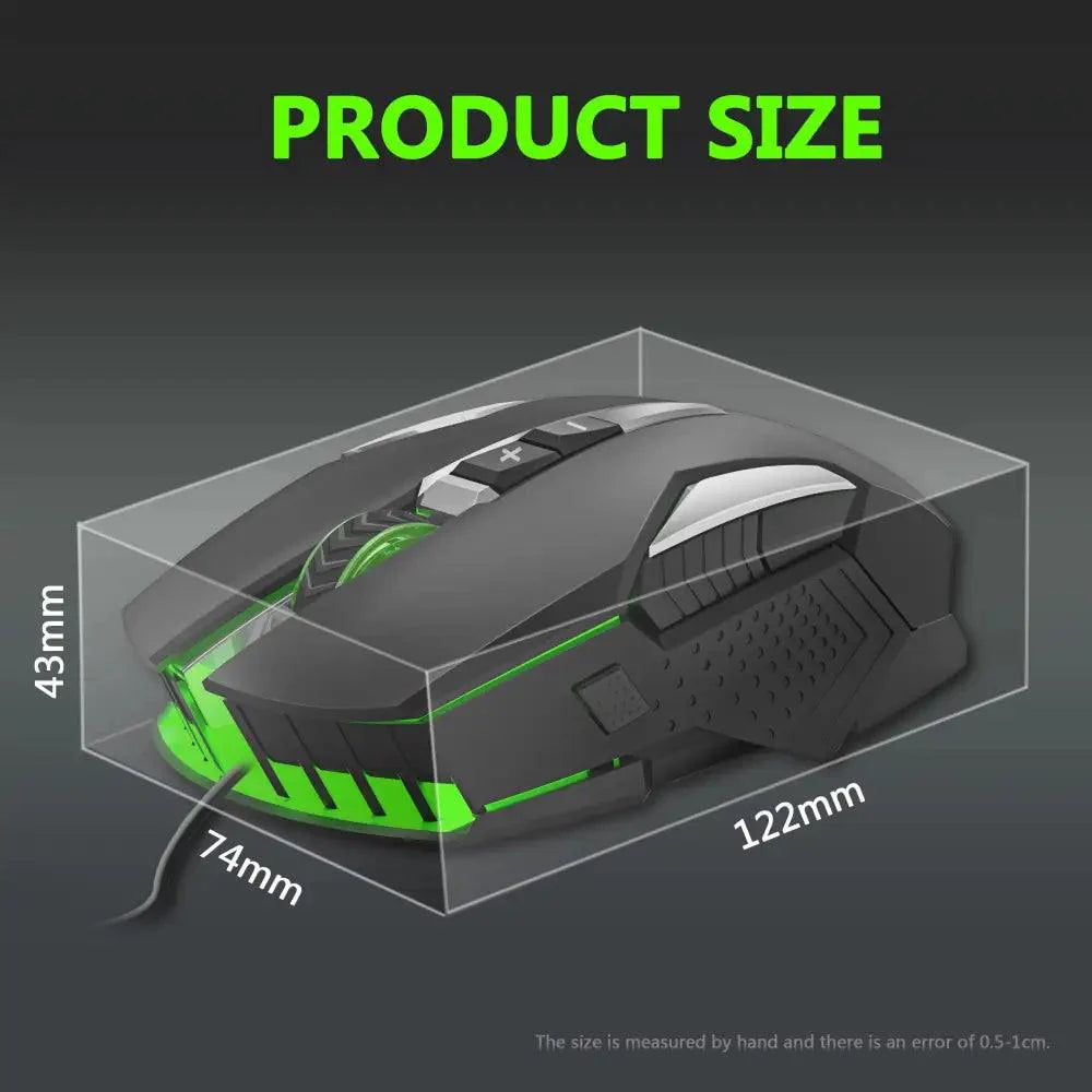 Ergonomic Wired RGB Gaming Mouse with Adjustable DPI and Backlight