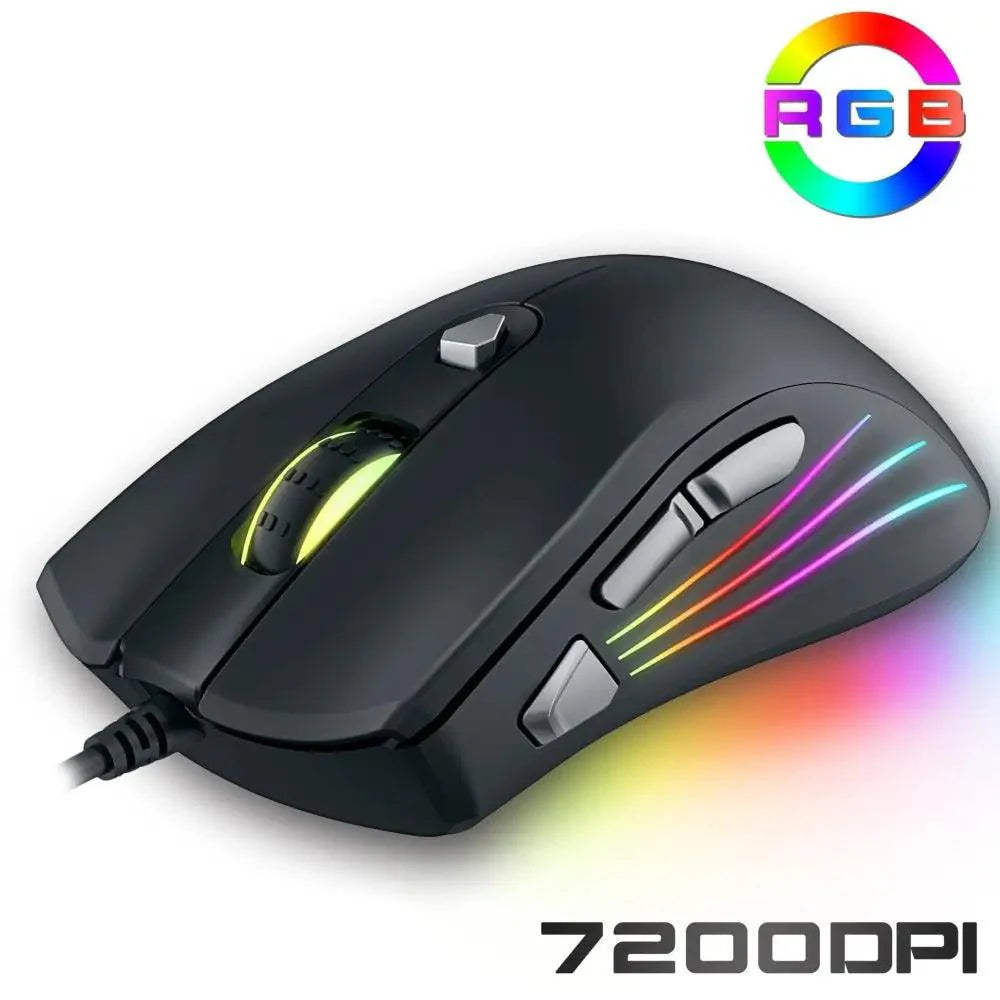 Ergonomic Wired RGB Gaming Mouse with Adjustable DPI and Backlight