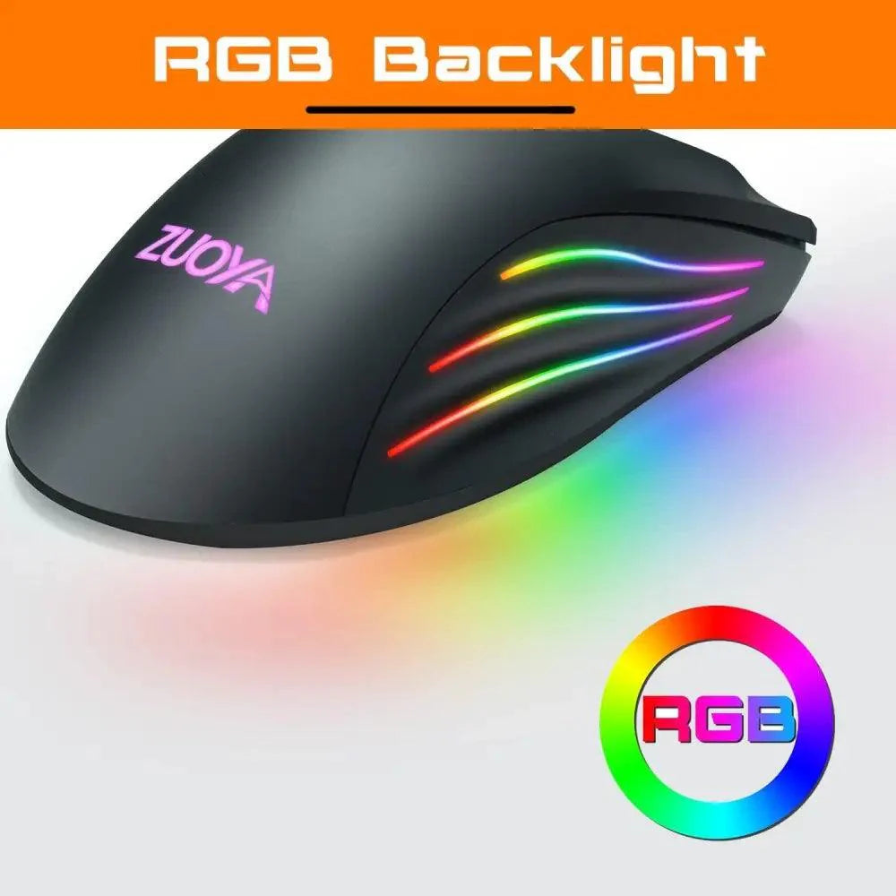 Ergonomic Wired RGB Gaming Mouse with Adjustable DPI and Backlight