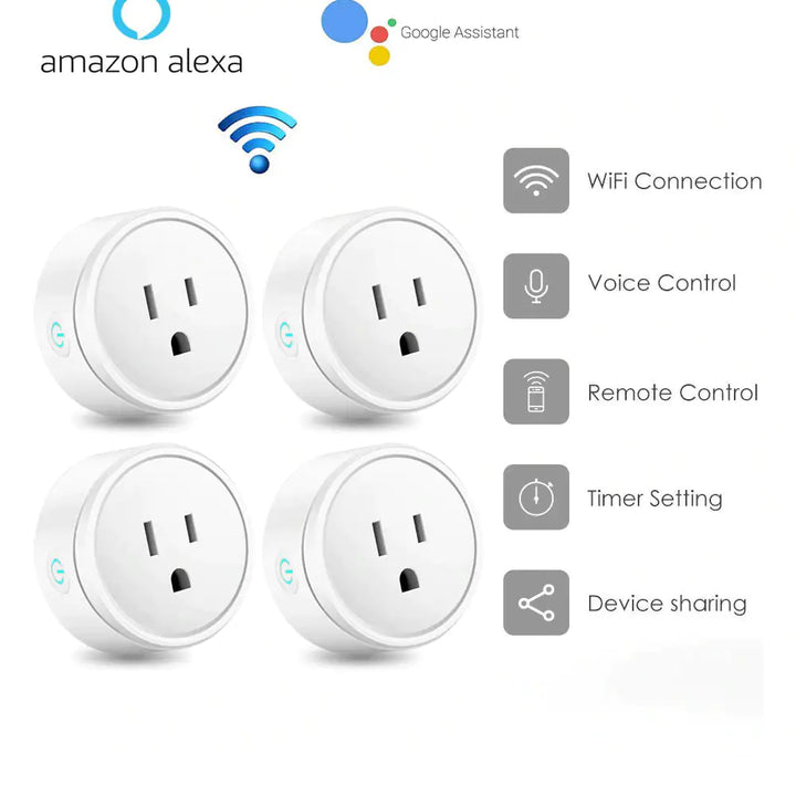 Smart Home Outlet Control Compatible with Google Home Alexa (2/4-Pack)