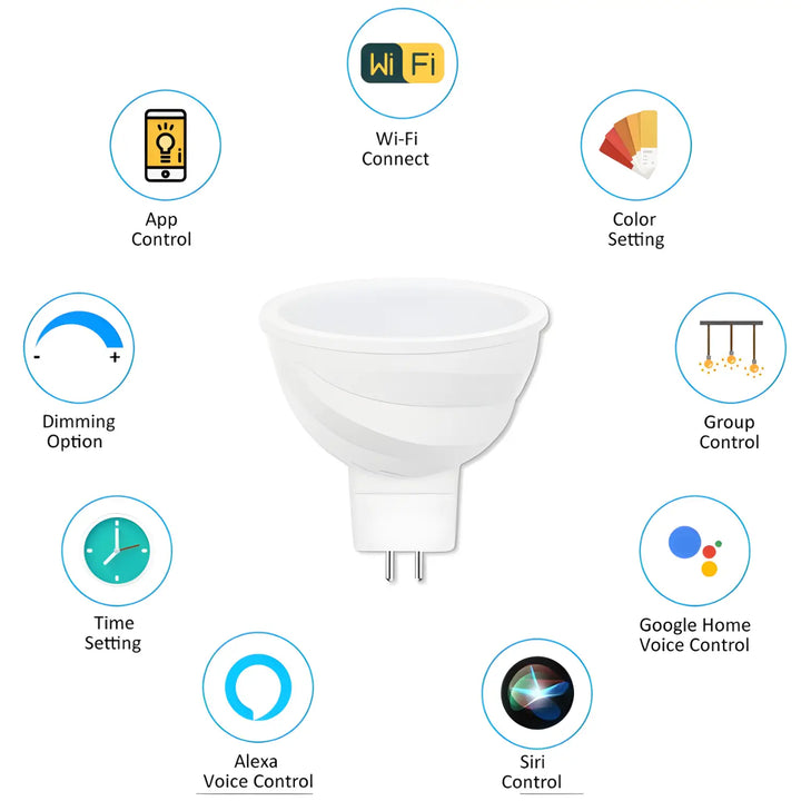 MR16 5W LED Smart Bulb Wi-Fi Tuya Alexa Google Compatible