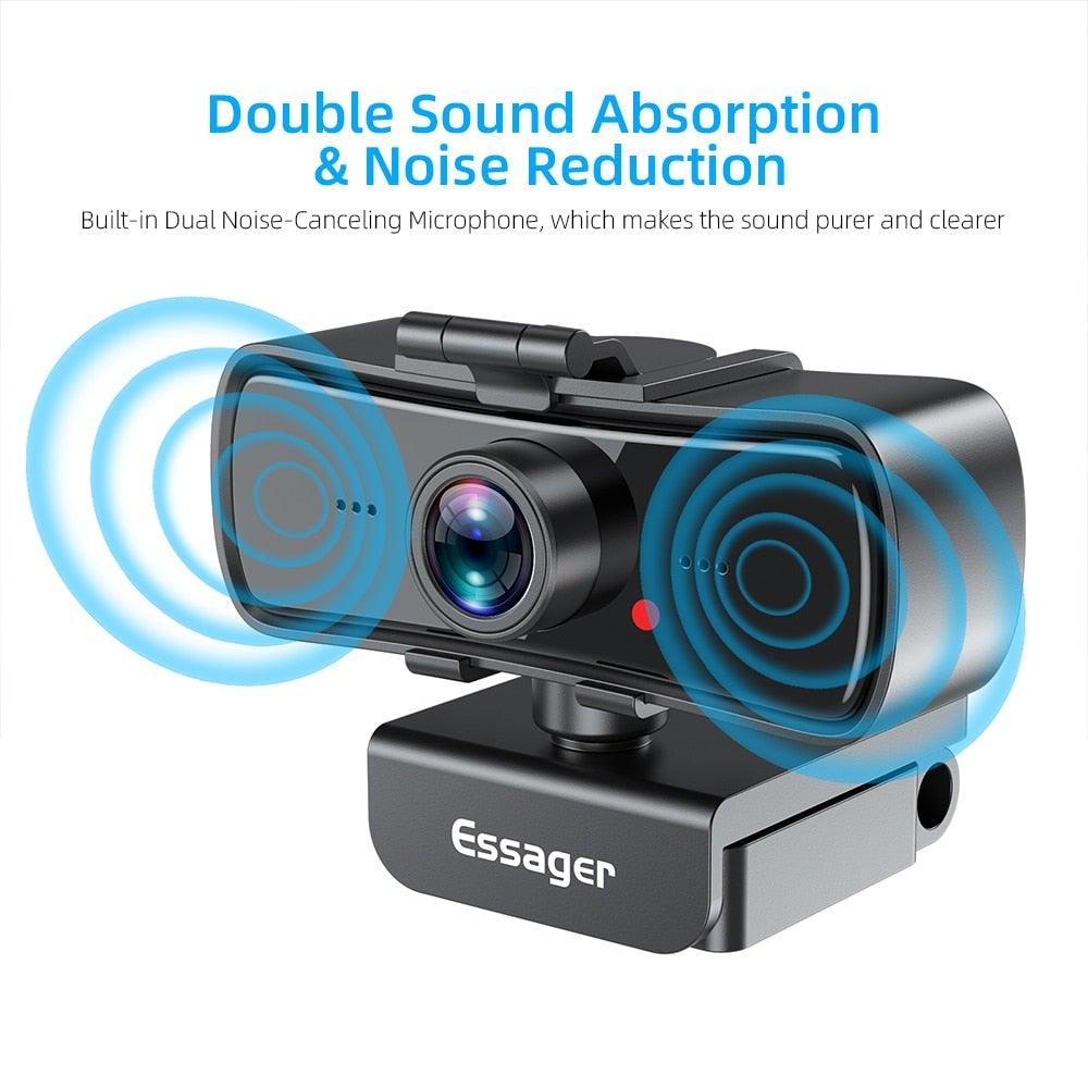 2K Full HD Webcam with Microphone Autofocus for PC Laptop