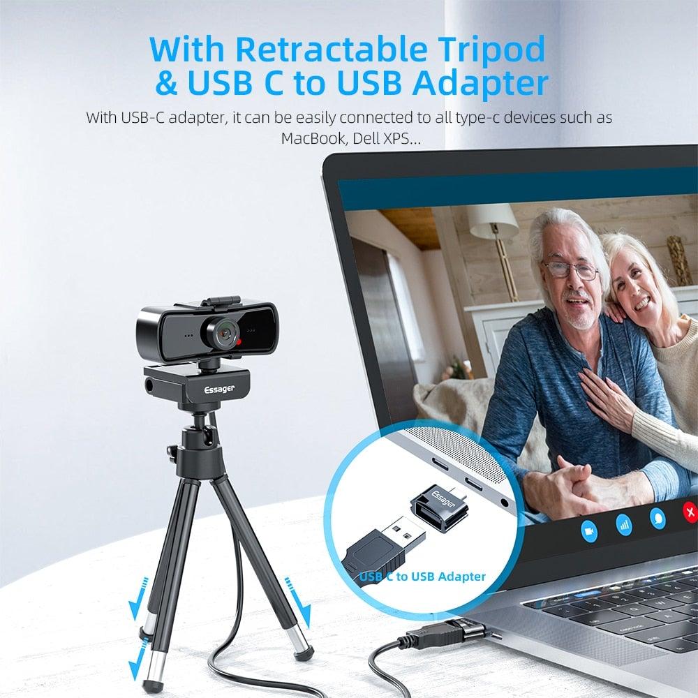 2K Full HD Webcam with Microphone Autofocus for PC Laptop