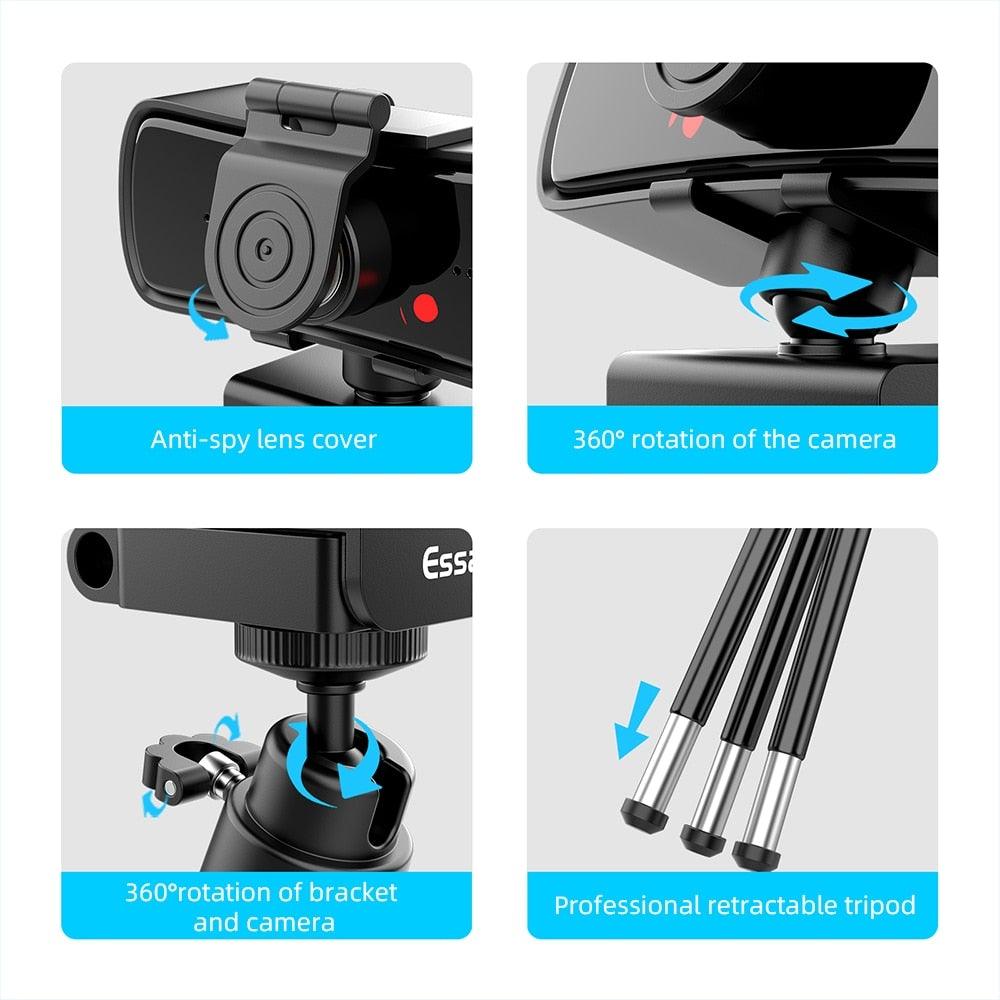 2K Full HD Webcam with Microphone Autofocus for PC Laptop