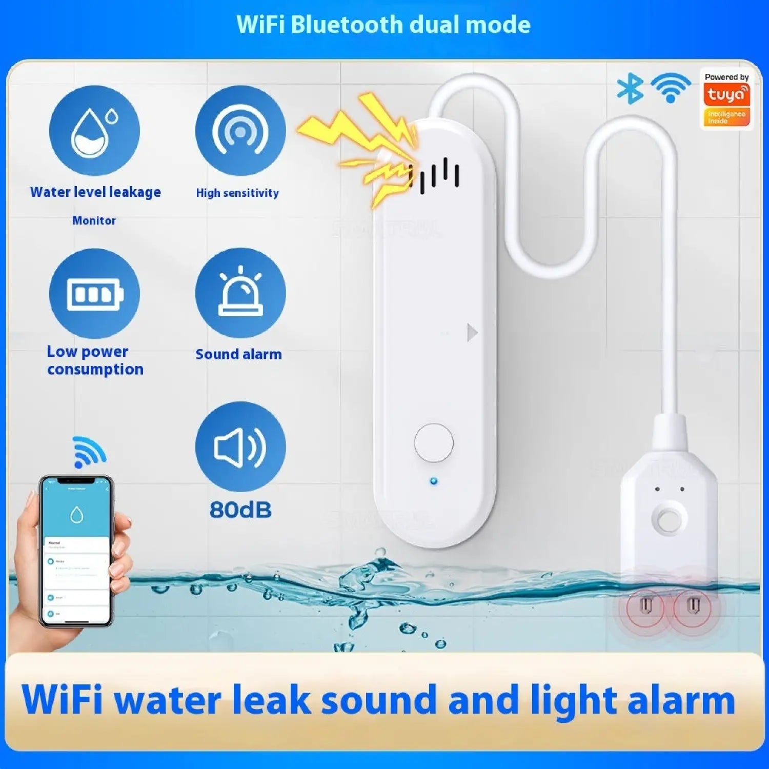 Wi-Fi Water Level Sensor and Leakage Alarm Tuya Smart Home